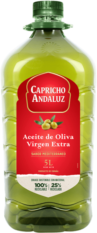 Free Shipping | Olive Oil Capricho Andaluz EVOO Extra Virgin Andalusia Spain Jerrycan 5 L PET