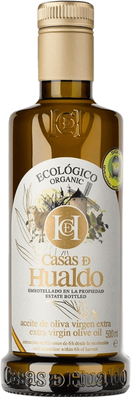 Free Shipping | Olive Oil Casas de Hualdo EVOO Extra Virgin Castilla la Mancha Spain Organic — Eco Medium Bottle 50 cl Glass
