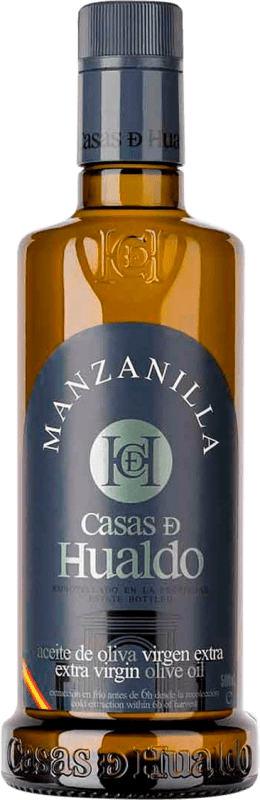 Kostenloser Versand | Olivenöl Casas de Hualdo E-NOL Extra Nativ D.O. Montes de Toledo Kastilien-La Mancha Spanien Manzanilla Medium-Flasche 50 cl Glas
