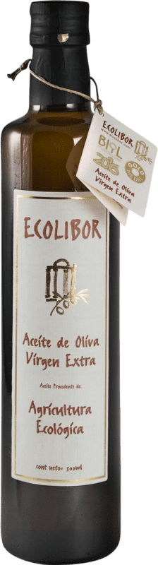Envío gratis | Aceite de Oliva Ecolibor AOVE Virgen Extra Extremadura España Cornicabra Botella Medium 50 cl Vidrio