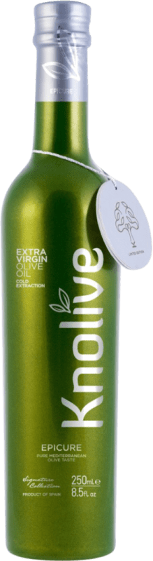 Envoi gratuit | Boîte de 12 unités Huile d'Olive Hispasur Knolive Epicure Vidrio Andalousie Espagne Hojiblanca Petite Bouteille 25 cl