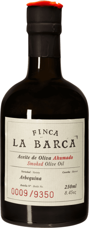 16,95 € | Huile d'Olive Norte Extremeña Finca La Barca Estrémadure Espagne Arbequina Petite Bouteille 25 cl Verre Ahumado — Fumé