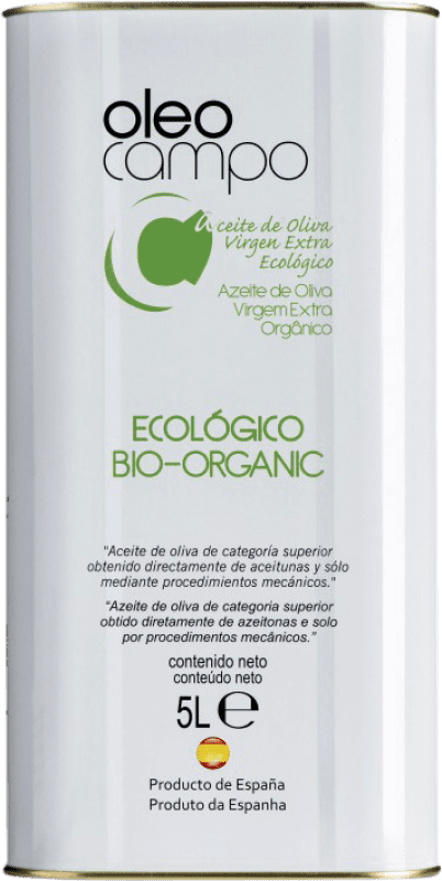 Envio grátis | Azeite de Oliva Oleocampo AOVE Virgem Extra Andaluzia Espanha Picual Eco — Biológico Lata Especial 5 L