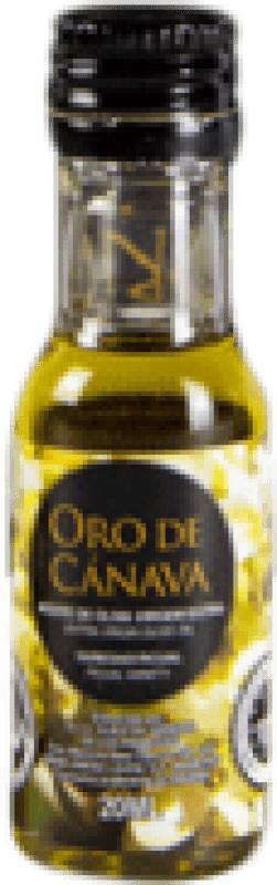 89,95 € Envío gratis | Caja de 100 unidades Aceite de Oliva Ntra. Sra. de los Remedios Oro de Cánava PET D.O. Sierra Mágina Botellín Miniatura 2 cl