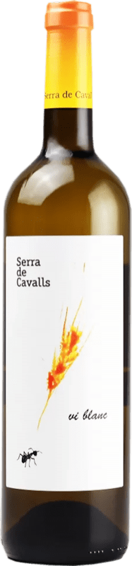Envío gratis | Vino Blanco Serra de Cavalls D.O. Terra Alta Cataluña España Garnacha Blanca 75 cl