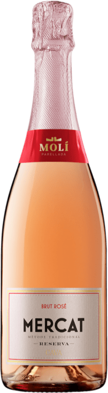 Бесплатная доставка | Розовое игристое вино Molí Parellada Mercat Rosé брют Резерв D.O. Cava Испания Grenache, Pinot Black 75 cl