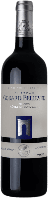 Бесплатная доставка | Красное вино Arbo Château Godard Bellevue A.O.C. Côtes de Bordeaux Бордо Франция Merlot — Мерло, Cabernet Sauvignon — Каберне Совиньон, Cabernet Franc — Каберне Фран 75 cl