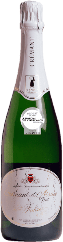 Free Shipping | White sparkling Sylvie Fahrer Brut A.O.C. Crémant d'Alsace Alsace France Riesling, Pinot White 75 cl