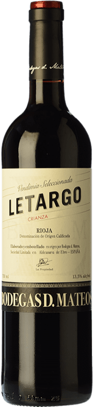 19,95 € | Красное вино D. Mateos Letargo старения D.O.Ca. Rioja Ла-Риоха Испания Tempranillo, Grenache, Graciano бутылка Магнум 1,5 L