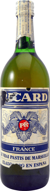 Envio grátis | Aperitivo Pastis Pernod Ricard 1970's Espécime de Colecionador Espanha 1 L