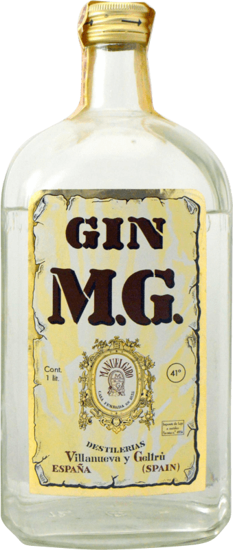 Spedizione Gratuita | Genever Gin MG 1970's Spagna 1 L Esemplare da Collezione Non Idoneo al Consumo