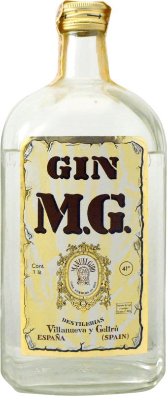 Free Shipping | Gin MG Gin 1970's Collector's Specimen Spain 1 L