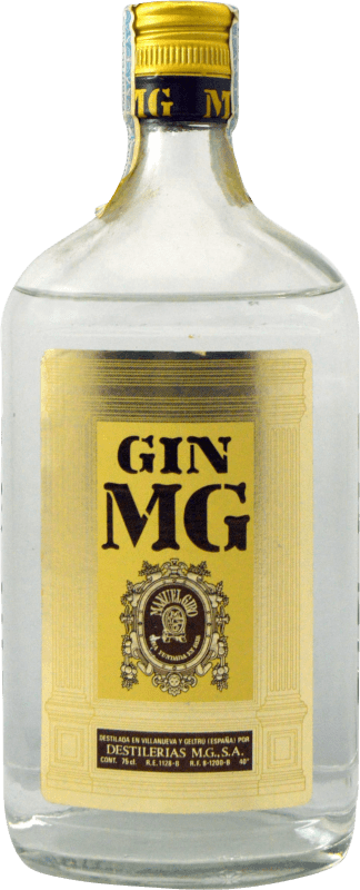 Envío gratis | Ginebra Gin MG 1980's España 75 cl Ejemplar Coleccionista No Apto para Consumo