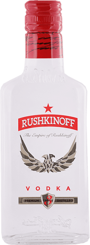 8,95 € Бесплатная доставка | Водка Antonio Nadal Rushkinoff Red Flask Petaca Pequeña 20 cl