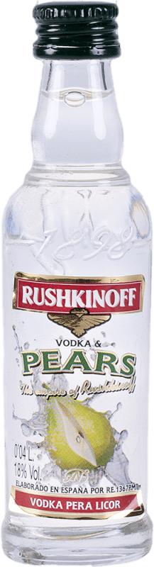 Kostenloser Versand | Liköre Antonio Nadal Rushkinoff Spanien Miniaturflasche 4 cl Pear — Birne