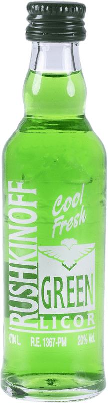 Envoi gratuit | Liqueurs Antonio Nadal Rushkinoff Cool Fresh Green — Édition Verte Espagne Mini-Bouteille 4 cl