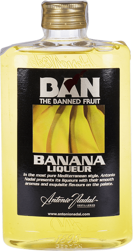 8,95 € Envio grátis | Schnapp Antonio Nadal Ban Banana PET Petaca Pequeña 35 cl