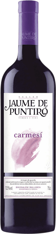 12,95 € | 红酒 Jaume de Puntiró Carmesí Tinto 岁 D.O. Binissalem 西班牙 Syrah, Cabernet Sauvignon, Callet, Mantonegro 75 cl