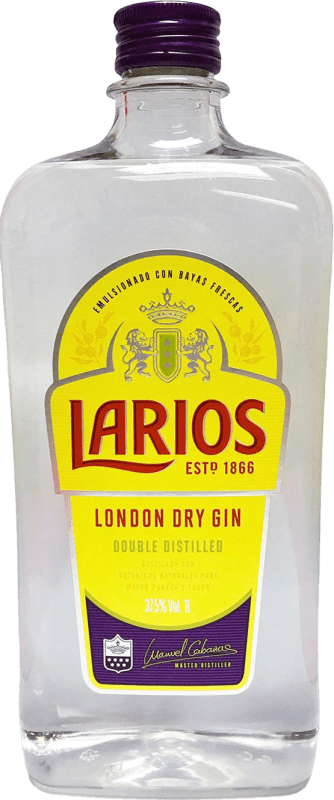 22,95 € Spedizione Gratuita | Gin Larios PET Fiaschetta 1 L