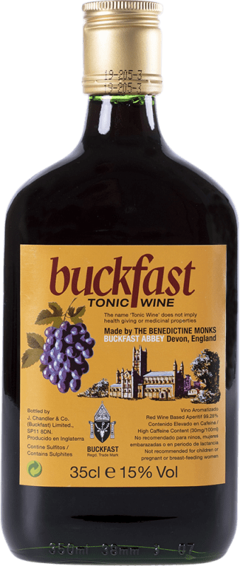 8,95 € Envío gratis | Vino tinto Buckfast Tonic Wine Petaca Pequeña 35 cl