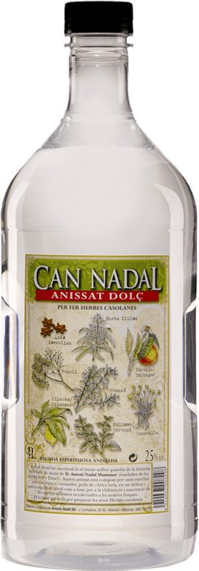 44,95 € Free Shipping | Aniseed Liqueur Antonio Nadal Can Nadal 25º PET Sweet Special Bottle 3 L
