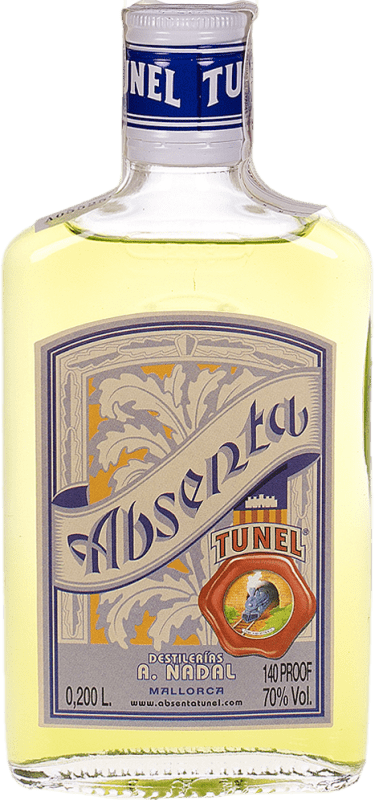 9,95 € Envío gratis | Absenta Antonio Nadal Túnel Plata Petaca Pequeña 20 cl