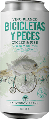 138,95 € Free Shipping | 24 units box White wine Family Owned Bicicletas y Peces Blanco Ecológico Can 25 cl