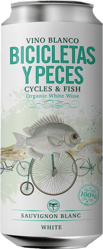 105,95 € Kostenloser Versand | 24 Einheiten Box Weißwein Family Owned Bicicletas y Peces Blanco Ecológico Ökologisch Alu-Dose 25 cl
