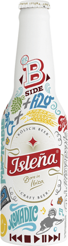 46,95 € Envoi gratuit | Boîte de 24 unités Bière Isleña Flower Power Bouteille Tiers 33 cl
