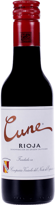 105,95 € Spedizione Gratuita | Scatola da 24 unità Vino Rosso Norte de España - CVNE Cune Crianza — Invecchiato in Botte D.O.Ca. Rioja Bottiglietta 20 cl