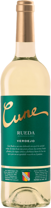 109,95 € Envoi gratuit | Boîte de 24 unités Vin blanc Norte de España - CVNE Cune Blanco D.O. Rueda Petite Bouteille 18 cl