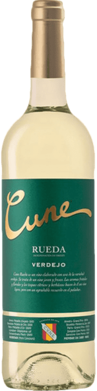 147,95 € Spedizione Gratuita | Scatola da 24 unità Vino Bianco Norte de España - CVNE Cune D.O. Rueda Mezza Bottiglia 37 cl