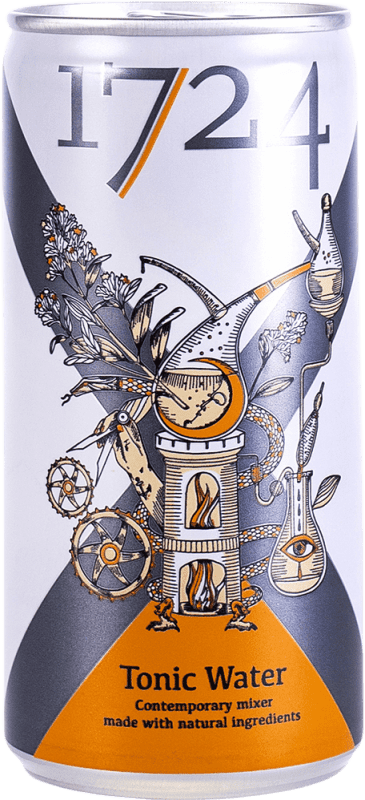 Free Shipping | 24 units box Soft Drinks Global Premium Seventeen 1724 Spain Can 20 cl Tonic Water