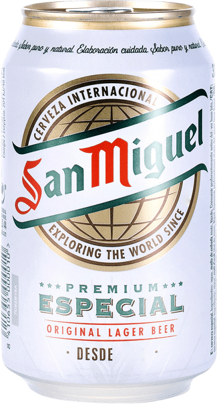 21,95 € Kostenloser Versand | 12 Einheiten Box Bier San Miguel Premium Especial Original Lager Alu-Dose 33 cl