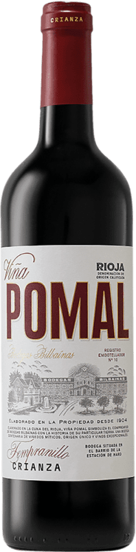 10,95 € Spedizione Gratuita | Vino rosso Bodegas Bilbaínas Viña Pomal Crianza D.O.Ca. Rioja Mezza Bottiglia 37 cl