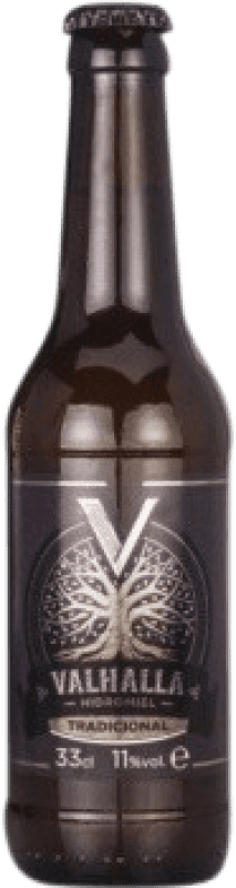 Kostenloser Versand | Kräuterlikör Valhalla Hidromiel Tradicional Spanien Drittel-Liter-Flasche 33 cl