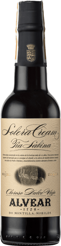 免费送货 | 强化酒 Alvear Tía Sabina Solera Cream D.O. Montilla-Moriles 西班牙 半瓶 37 cl