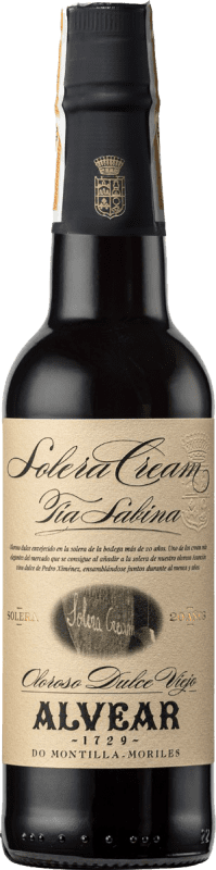 Spedizione Gratuita | Vino Liquoroso Alvear Tía Sabina Solera Cream D.O. Montilla-Moriles Spagna Mezza Bottiglia 37 cl