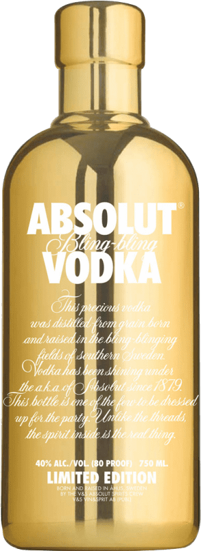 Free Shipping | Vodka Absolut Bling Bling Edition 2nd Skin Sweden 1 L