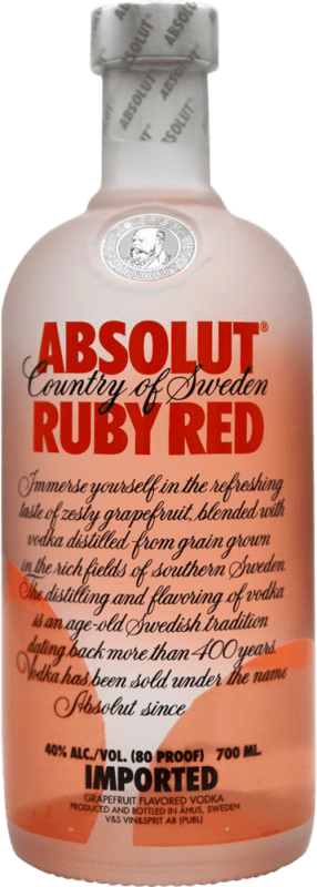 Free Shipping | Vodka Absolut Ruby Red Sweden 70 cl Ruby Grapefruit