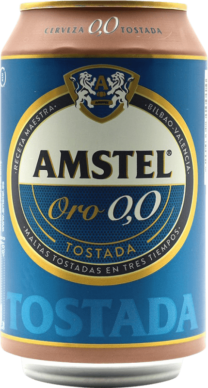 送料無料 | ビール Amstel Tostada Oro 0,0 スペイン アルミ缶 33 cl アルコールなし