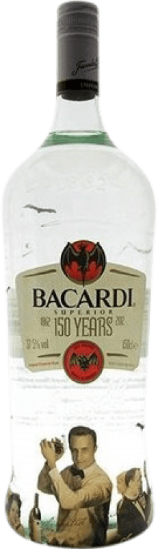 Envoi gratuit | Rhum Bacardí Supérieur Porto Rico 150 Ans Bouteille Spéciale 1,5 L