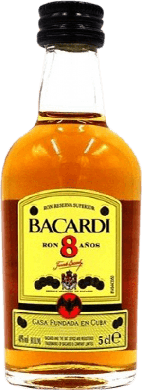 Envoi gratuit | Rhum Bacardí Porto Rico 8 Ans Bouteille Miniature 5 cl