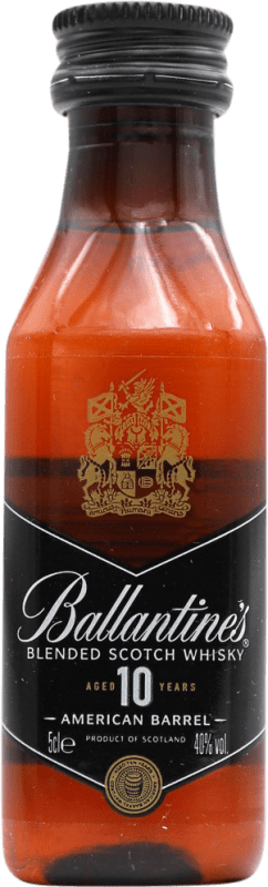 4,95 € Бесплатная доставка | Купажированный виски Ballantine's American Barrel 10 Лет миниатюрная бутылка 5 cl