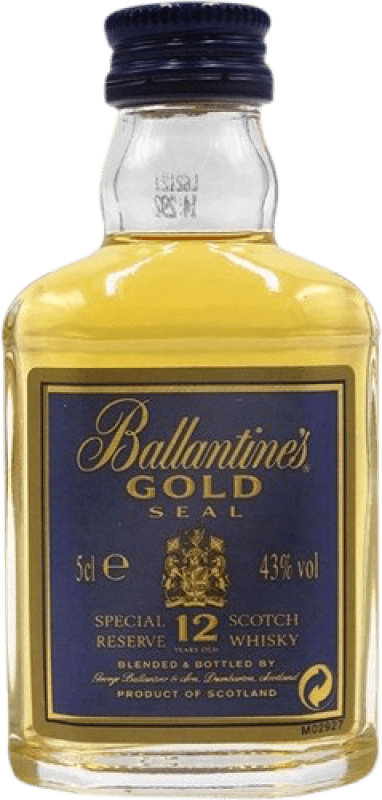 Envoi gratuit | Whisky Blend Ballantine's Seal Gold — Édition Or Ecosse Royaume-Uni 12 Ans Mini-Bouteille 5 cl