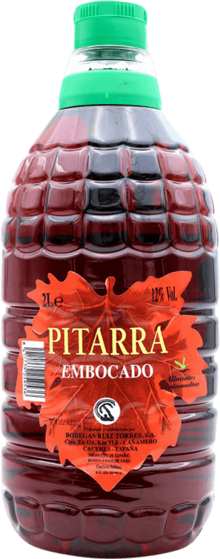 10,95 € Envio grátis | Vinho Tinto Ruiz Torres Pitarra Embocado Garrafão 2 L