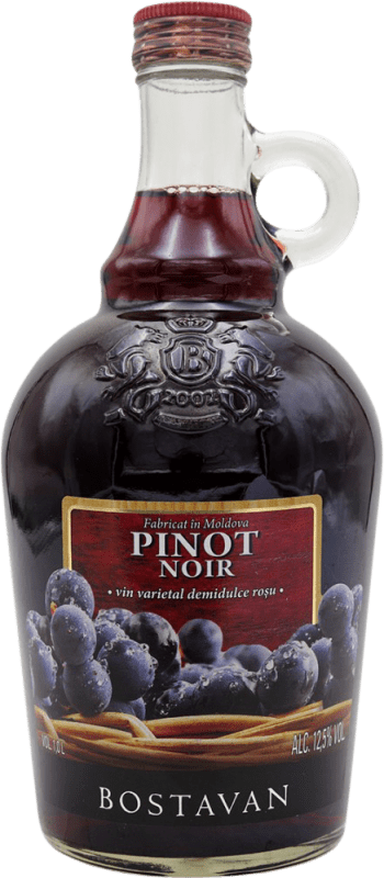 Бесплатная доставка | Красное вино Bostavan Semiseco — Полусухое Молдова, Республика Pinot Noir — Пино Нуар 1 L