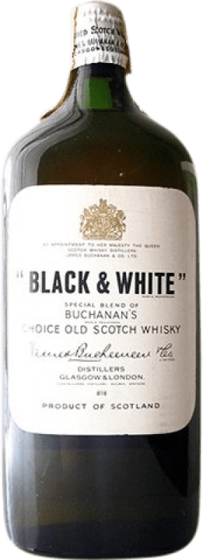 Envoi gratuit | Blended Whisky Buchanan's Black & White Años 60 Spécimen de Collection Ecosse Royaume-Uni 70 cl