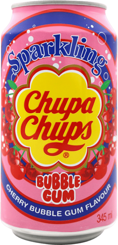 Spedizione Gratuita | Bibite Chupa Chups Spagna Lattina 33 cl Cherry — Ciliegia, Bubble Gum — Gomma da Masticare