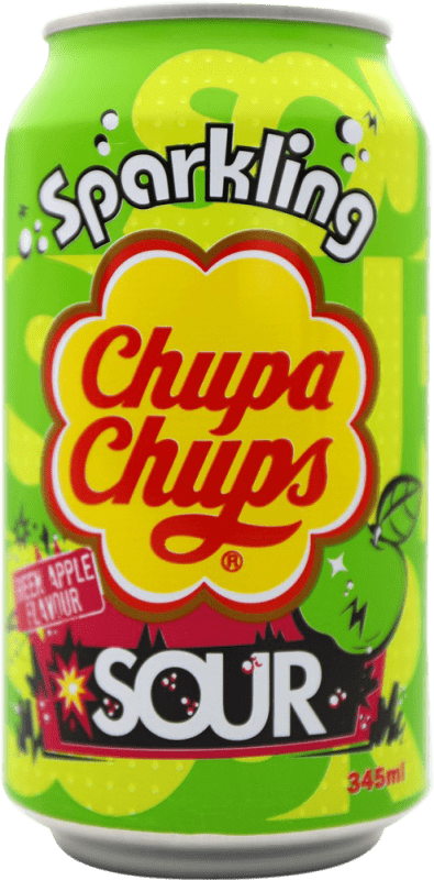 免费送货 | 饮料和搅拌机 Chupa Chups Green Apple 西班牙 铝罐 33 cl